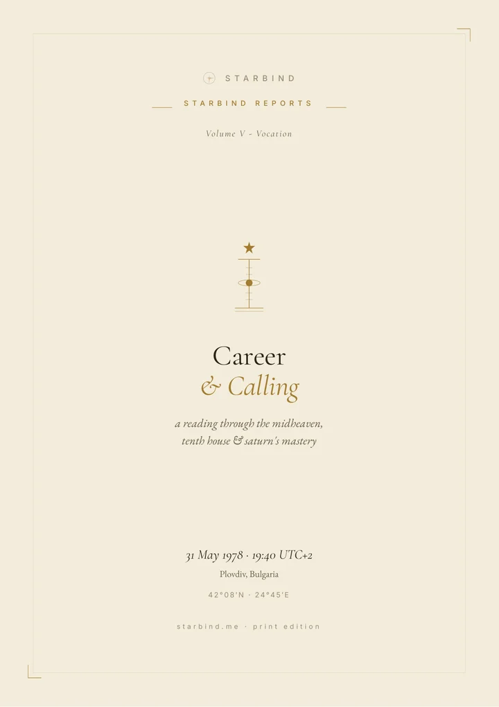 Career & Vocation Report: cover