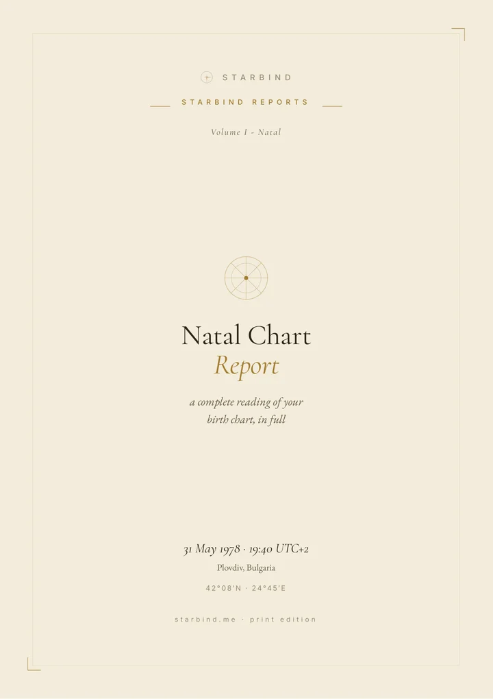 Natal Chart Report: cover