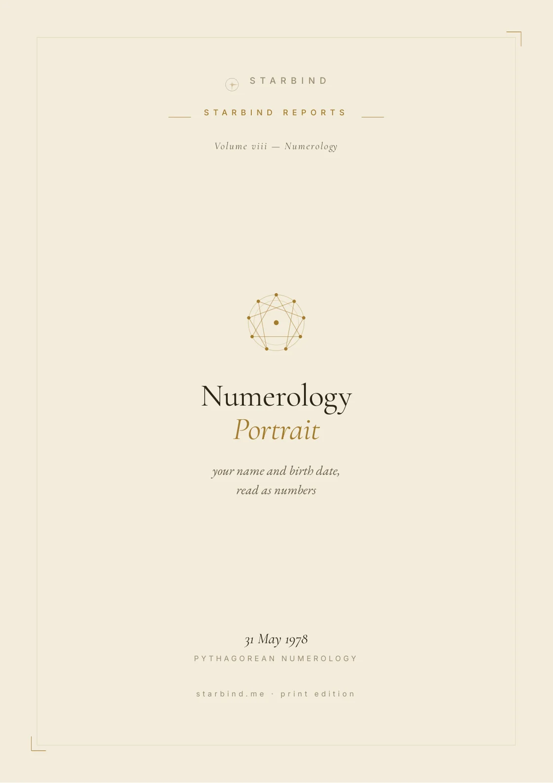 Numerology Portrait — cover