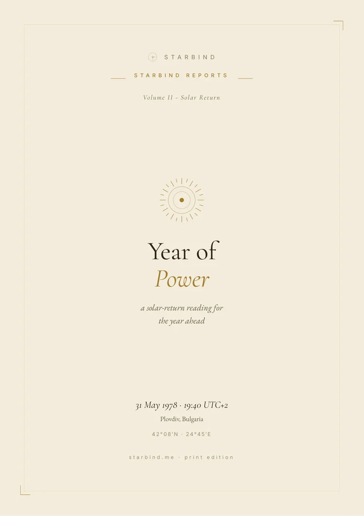 Solar Return Report: cover