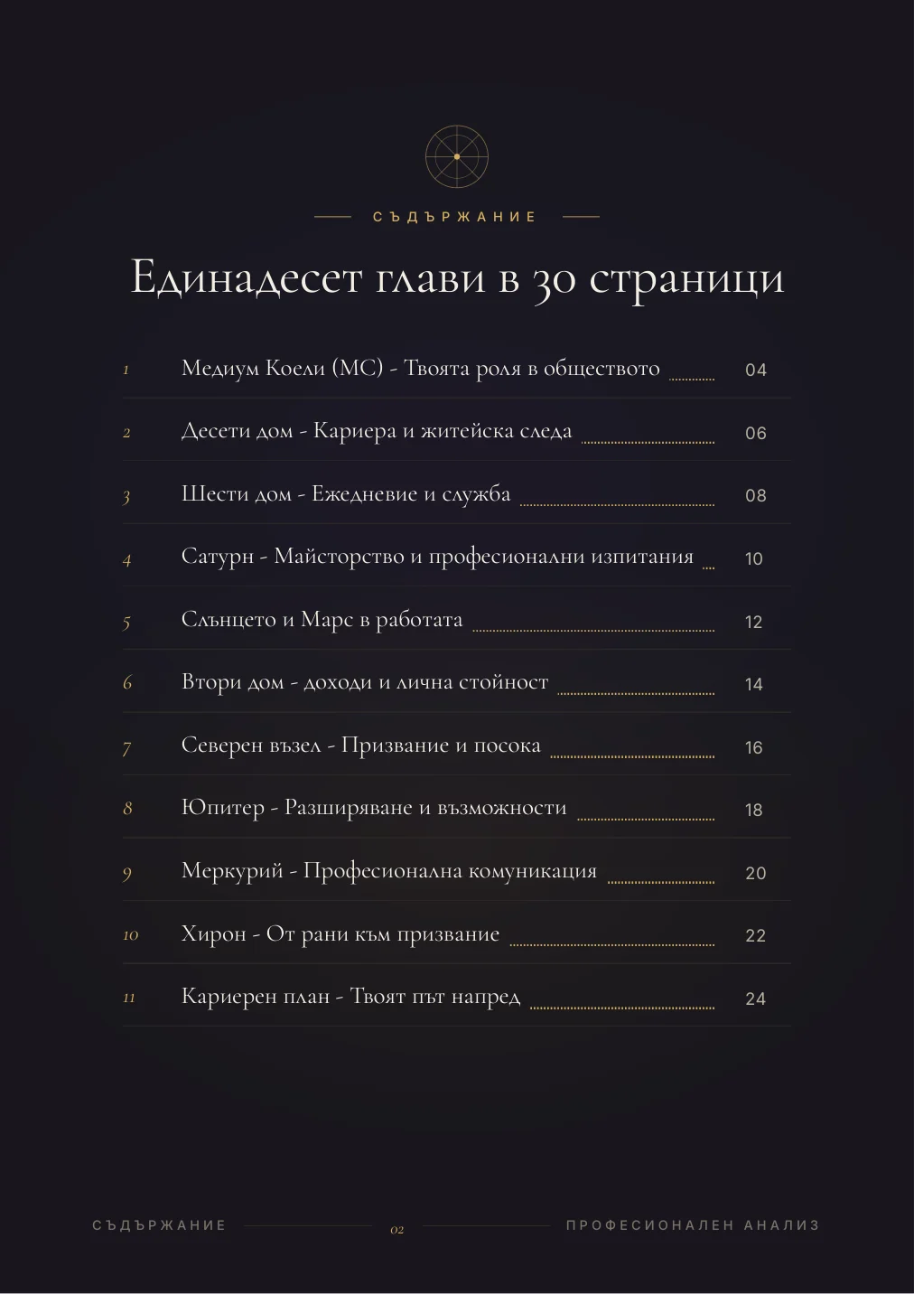 Кариера и призвание: Примерна страница 1