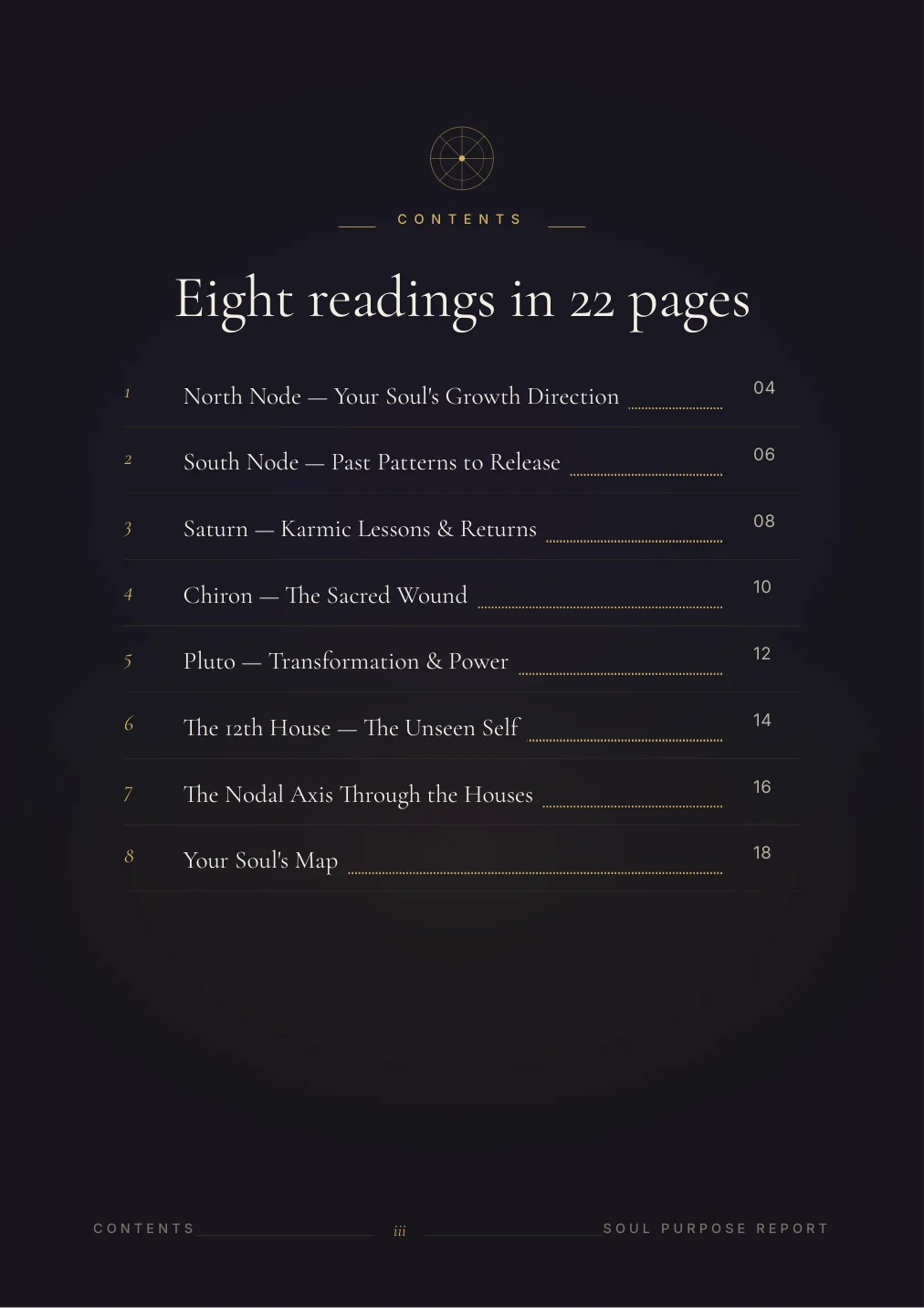 Karmic & Soul Purpose Report — sample page 1