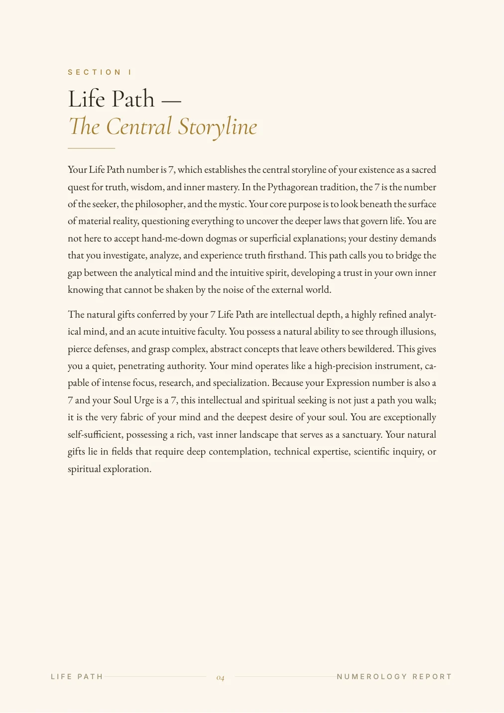 Numerology Portrait — sample page 3
